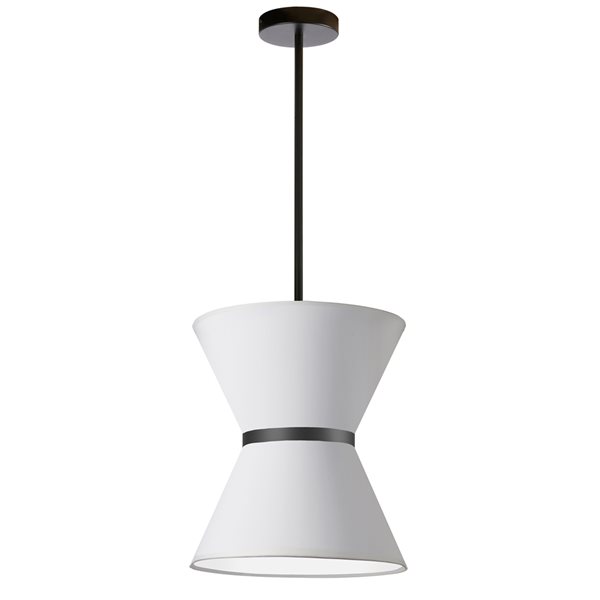 Dainolite Caterine 12-in White 1-Light Transitional Pendant Light