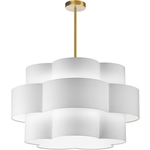 Luminaire suspendu moderne/contemporain blanc à 4 lumières Phlox par Dainolite de 28 po