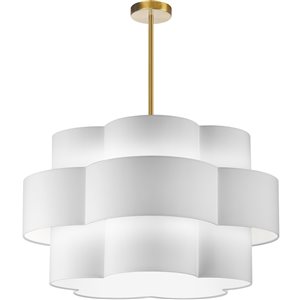 Luminaire suspendu moderne/contemporain blanc à 4 lumières Phlox par Dainolite de 28 po