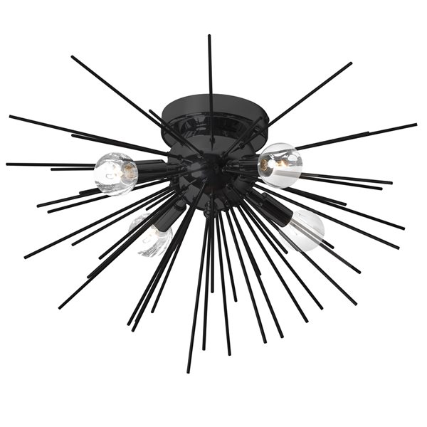 Dainolite Vega 18-in Black Contemporary/Modern LED Flush Mount Light