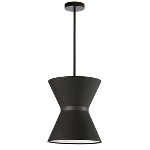 Dainolite Caterine 12-in Black 1-Light Transitional Pendant Light