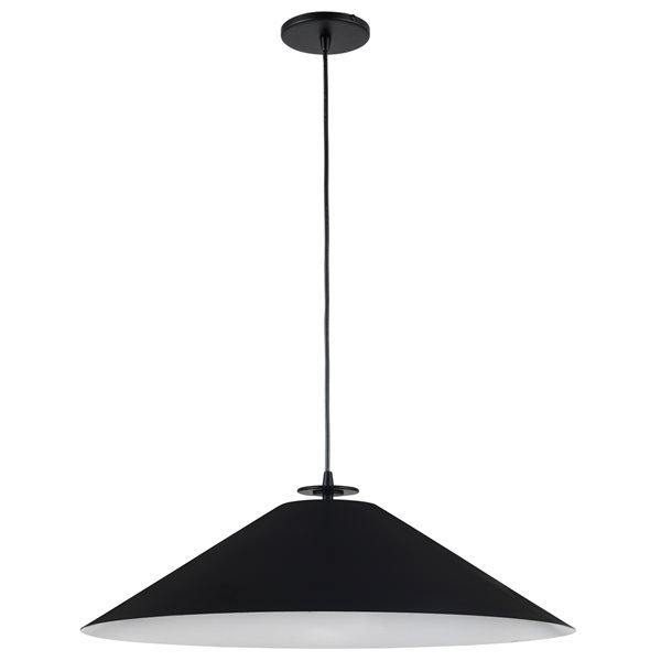 Luminaire d'îlot de cuisine moderne/contemporain noir à 1 lumière Prudence par Dainolite de 24 po