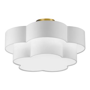 Dainolite Phlox 20-in White Contemporary/Modern LED Flush Mount Light