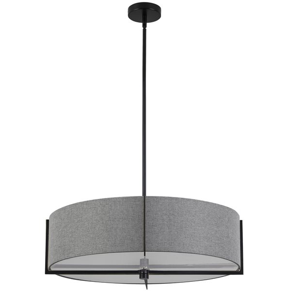 Dainolite Preston 26-in Grey 4-Light Modern/Contemporary Pendant Light