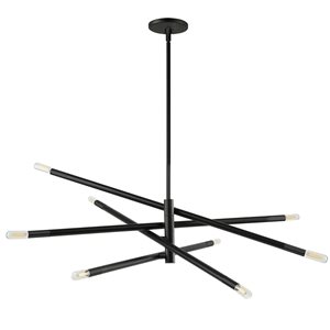 Dainolite Wand 8-Light Matte Black Modern/Contemporary Chandelier