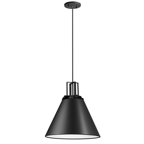 Luminaire suspendu moderne/contemporain noir à 1 lumière Sonus par Dainolite de 14 po