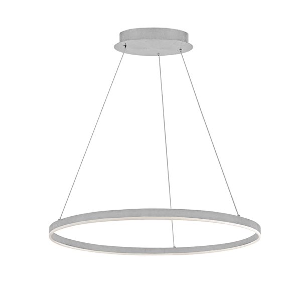 Luminaire suspendu moderne/contemporain argent à 1 lumière Circulo par Dainolite de 24 po