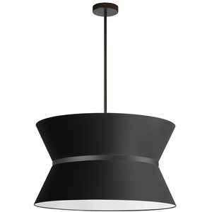 Luminaire suspendu transitionnel noir à 4 lumières Caterine par Dainolite de 24 po