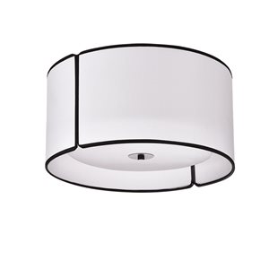 Dainolite Notched Drum 15-in White Contemporary/Modern LED Flush Mount Light