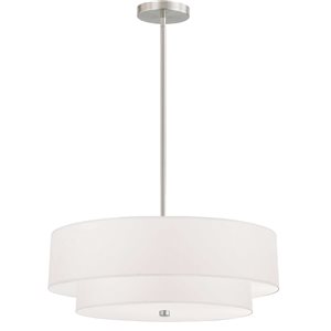 Luminaire suspendu transitionnel en chrome satiné à 4 lumières Everly par Dainolite de 20 po