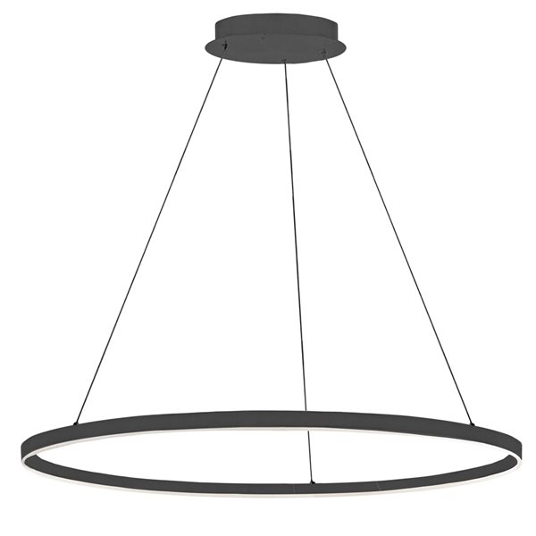 Luminaire suspendu moderne/contemporain noir à 1 lumière Circulo par Dainolite de 32 po