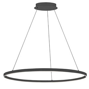 Luminaire suspendu moderne/contemporain noir à 1 lumière Circulo par Dainolite de 32 po