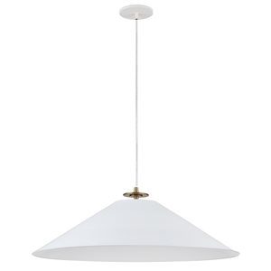 Luminaire d'îlot de cuisine moderne/contemporain blanc à 1 lumière Prudence par Dainolite de 24 po