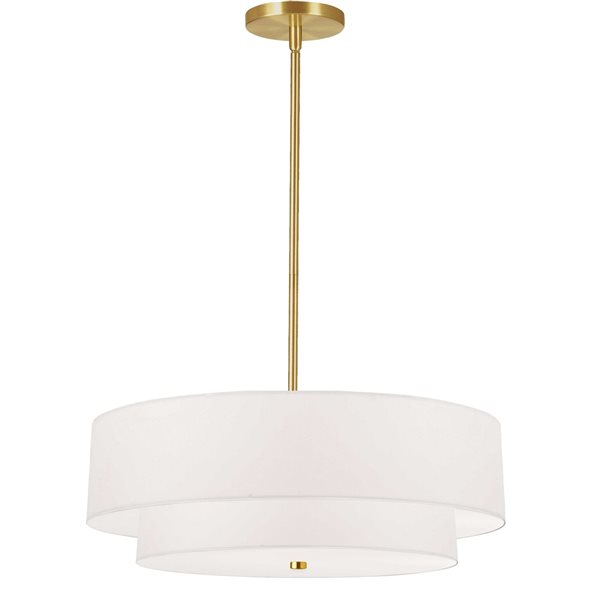 Dainolite Everly 20-in Aged Brass 4-Light Transitional Pendant Light