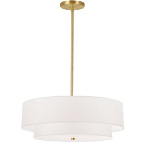 Dainolite Everly 20-in Aged Brass 4-Light Transitional Pendant Light