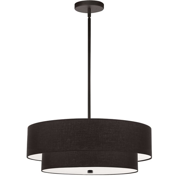 Dainolite Everly 20-in Black 4-Light Transitional Pendant Light