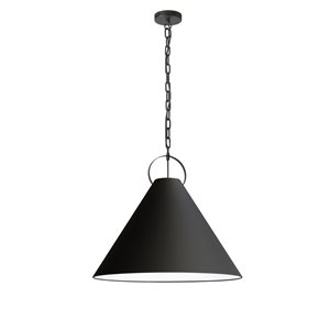 Luminaire d'îlot de cuisine moderne/contemporain noir à 1 lumière Princeton par Dainolite de 24 po