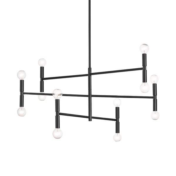 Lustre noir moderne/contemporain à 12 lumières Ava par Dainolite