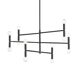 Lustre noir moderne/contemporain à 12 lumières Ava par Dainolite