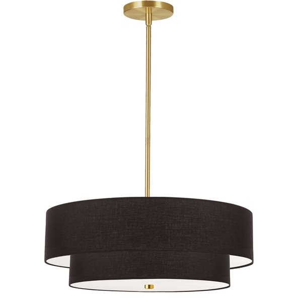 Dainolite Everly 20-in Aged Brass 4-Light Transitional Pendant Light
