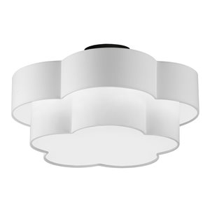 Dainolite Phlox 20-in White Contemporary/Modern LED Flush Mount Light