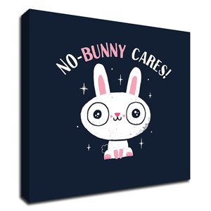 Impression sur toile sans cadre de 18 po x 18 po "No Bunny Cares" par Michael Buxton de Tangletown Fine Art