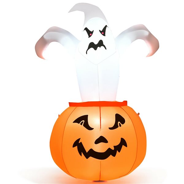 Costway 6-ft H x 2.5-ft W Internal Light Ghost in Pumpkin Halloween Inflatable