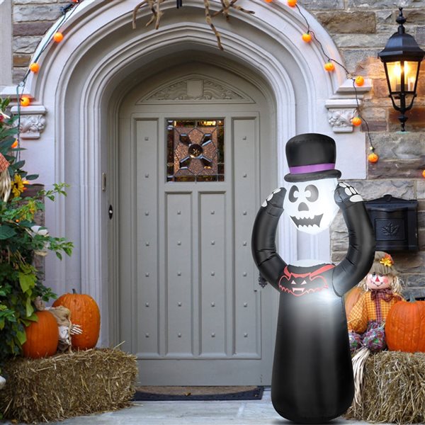 Costway 6-ft H x 2.6-ft W Internal Light Skeleton Halloween Inflatable