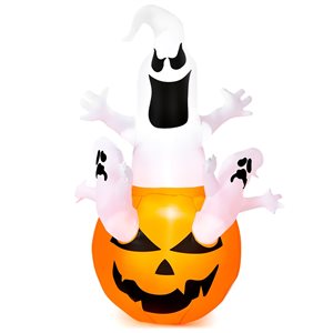 Costway 6-ft H x 2.6-ft W Internal Light Ghosts in Pumpkin Halloween Inflatable