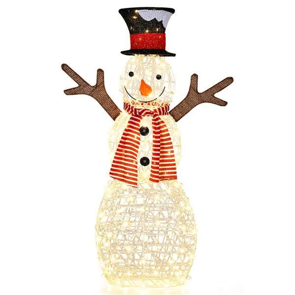 Costway 42-in H Freestanding Snowman Light Display with White LED Lights