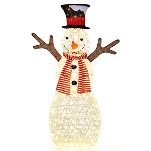 Costway 42-in H Freestanding Snowman Light Display with White LED Lights