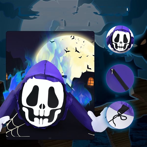 Costway 4-ft H x 7-ft W Internal Light Ghost Halloween Inflatable