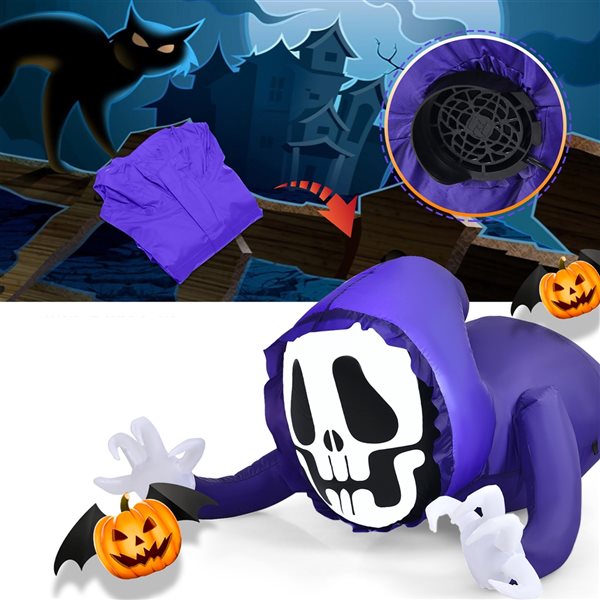 Costway 4-ft H x 7-ft W Internal Light Ghost Halloween Inflatable