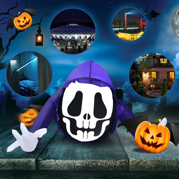 Costway 4-ft H x 7-ft W Internal Light Ghost Halloween Inflatable