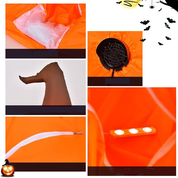 Costway 4-ft H x 3.5-ft W Internal Light Jack-o'-Lantern Halloween Inflatable