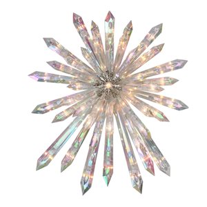 Northlight 14-in Clear Lighted Iridescent Icicle Christmas Tree Topper