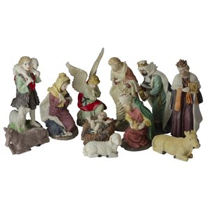 LB International 8-in Christmas Nativity Resin Figurines - Set of 11