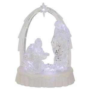 Northlight 7-in LED Lighted Musical Icy Crystal Nativity Scene Christmas Decoration