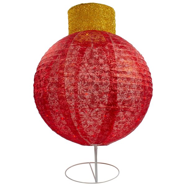 Northlight 38in LED Lighted Twinkling Red Tinsel Ornament Outdoor