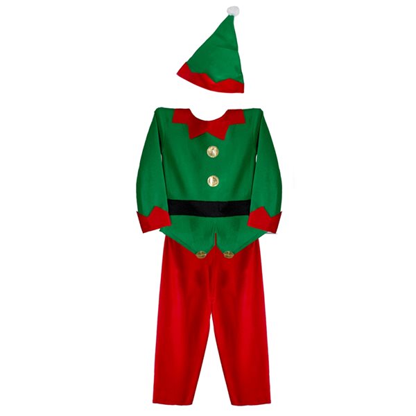 Northlight 24-in Elf Boy's Costume with a Christmas Santa Hat
