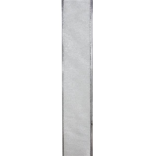 Northlight Shimmering Silver Christmas Wired Craft Ribbon