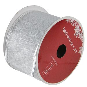 Northlight Shimmering Silver Christmas Wired Craft Ribbon