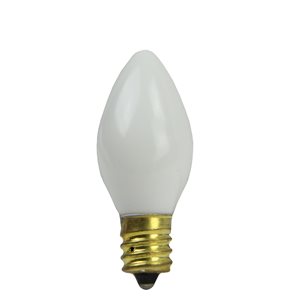 Northlight Incandescent C7 Opaque White Christmas Replacement Bulbs -Pack of 25