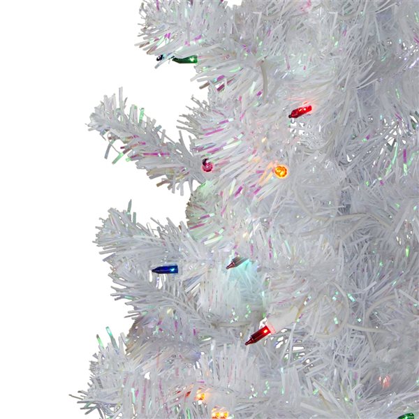 Northlight 4-ft Pre-lit White Iridescent Pine Artificial Christmas Tree - Multi Lights