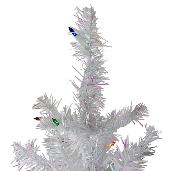 Northlight 4-ft Pre-lit White Iridescent Pine Artificial Christmas Tree - Multi Lights