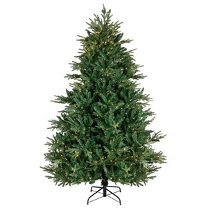 Northlight 7.5-ft Pre-Lit Juniper Pine Artificial Christmas Tree Warm White LED Lights