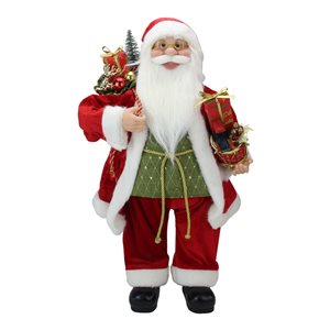 Northlight 24-in Santa Claus Christmas Figurine with Presents and Drum