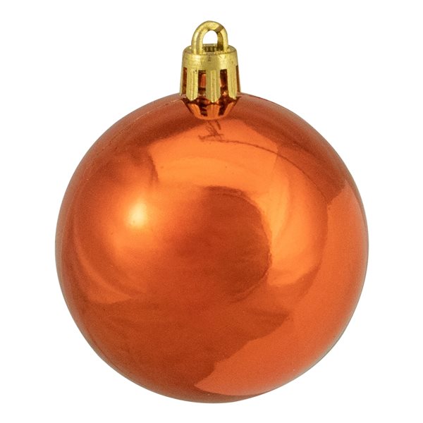 Northlight Orange Shatterproof 4-Finish Christmas Ball Ornaments 2.5-in 24/pk