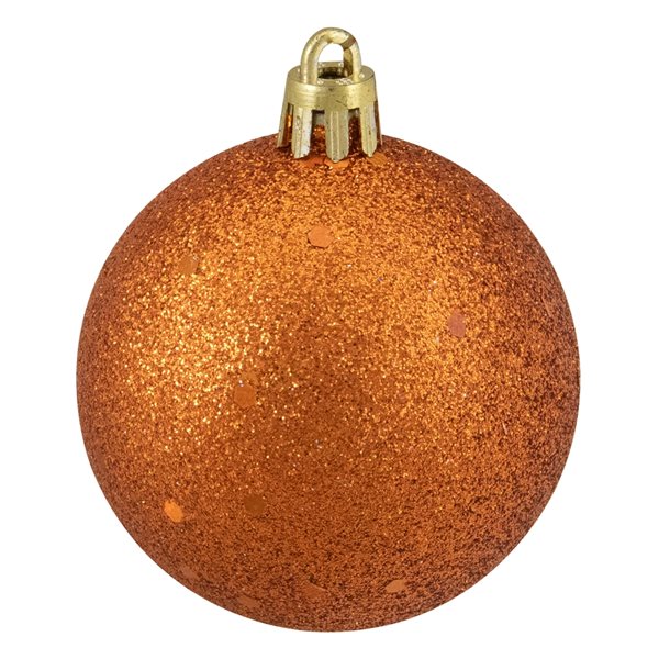 Northlight Orange Shatterproof 4-Finish Christmas Ball Ornaments 2.5-in 24/pk