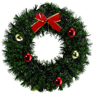Northlight 17-in Green Tinsel Artificial Christmas Wreath with a Bow